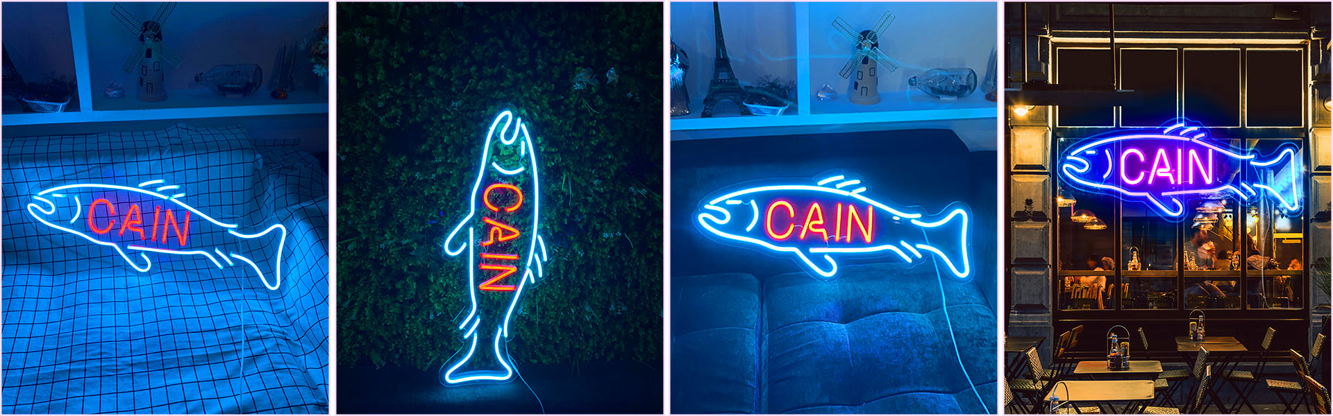 personalized name fish led neon