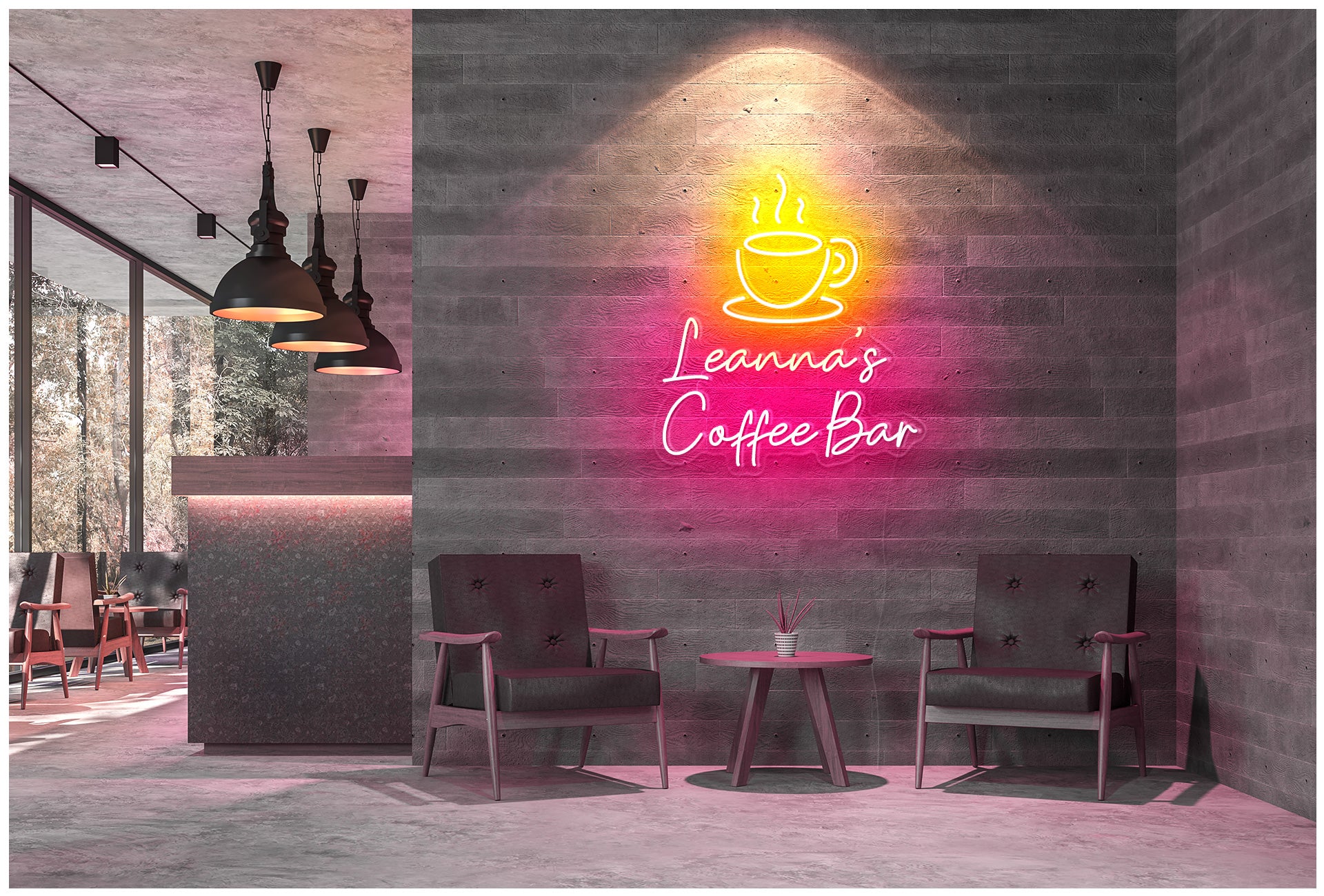 Custom name coffee bar neon