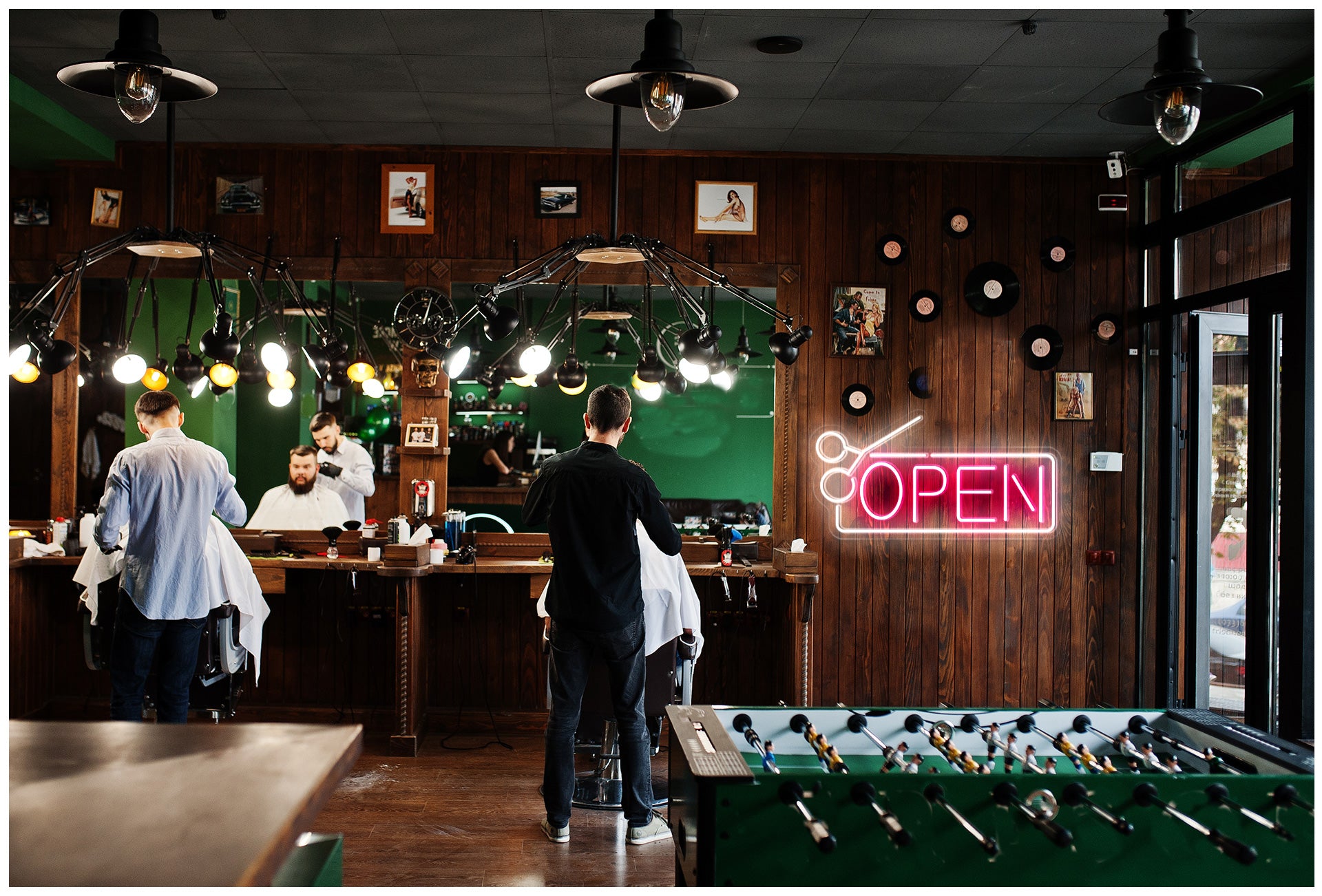 Hair salon "open "neon sign-NeonParty