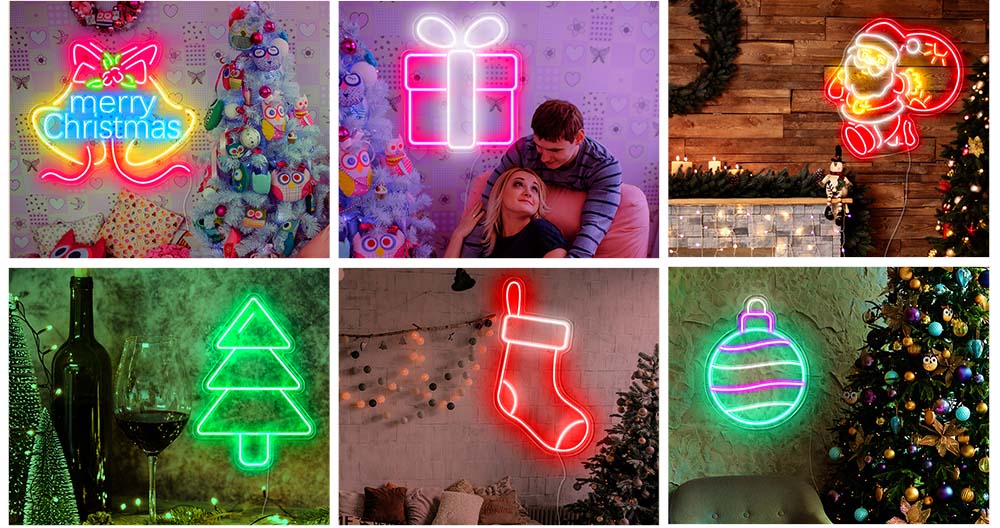 xmas neon light art