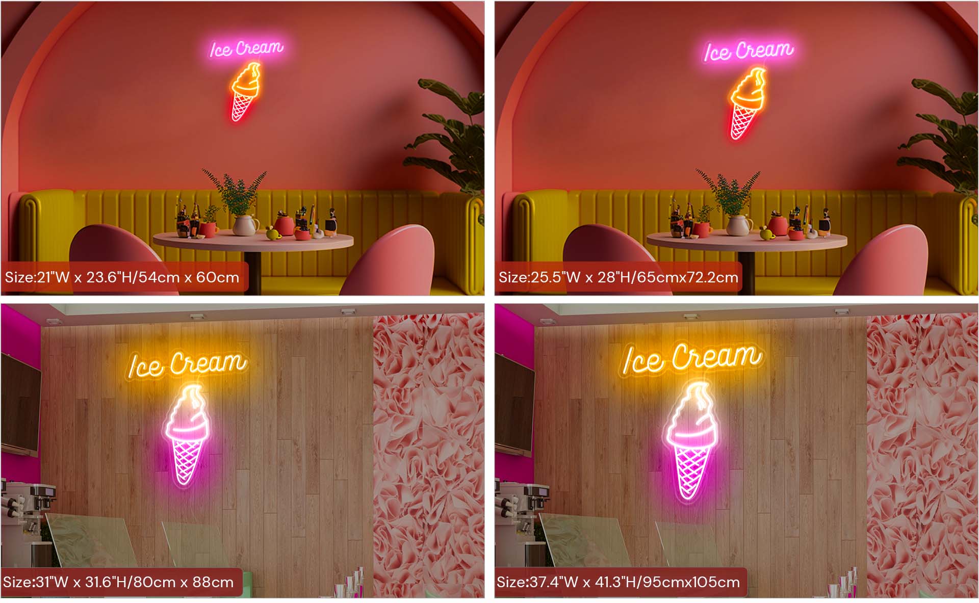 ice cream neon light