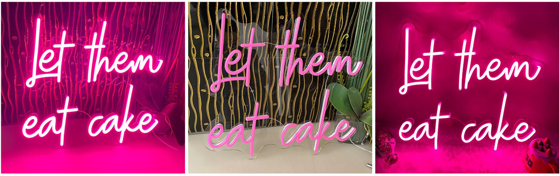 let them cake neon sign
