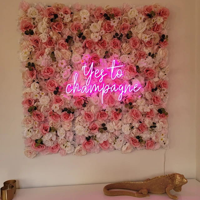 yes to champagne neon sign