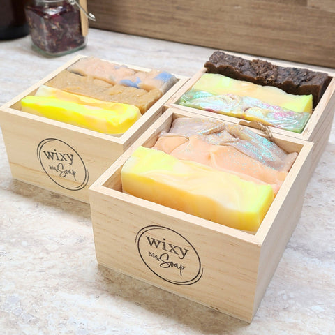 Mother's Day 3 Soap Bar Wood Box Gift Set - Wixy Soap - Health & Beauty