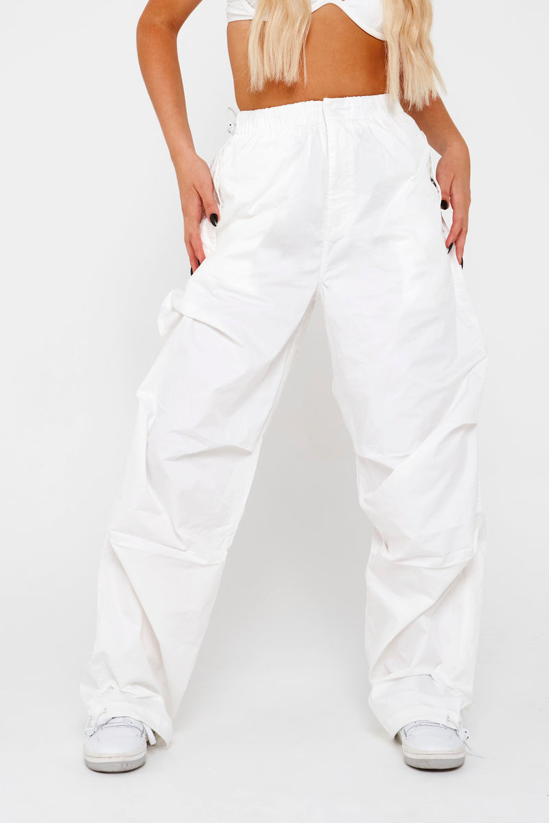 white tech pants