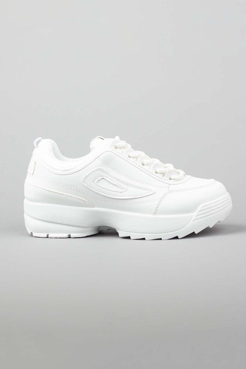 vegan chunky white sneakers