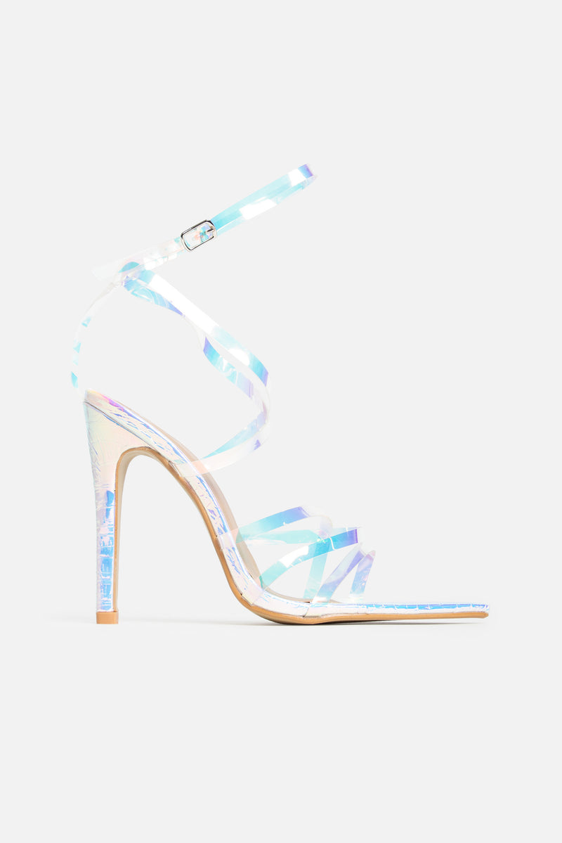 iridescent blue heels