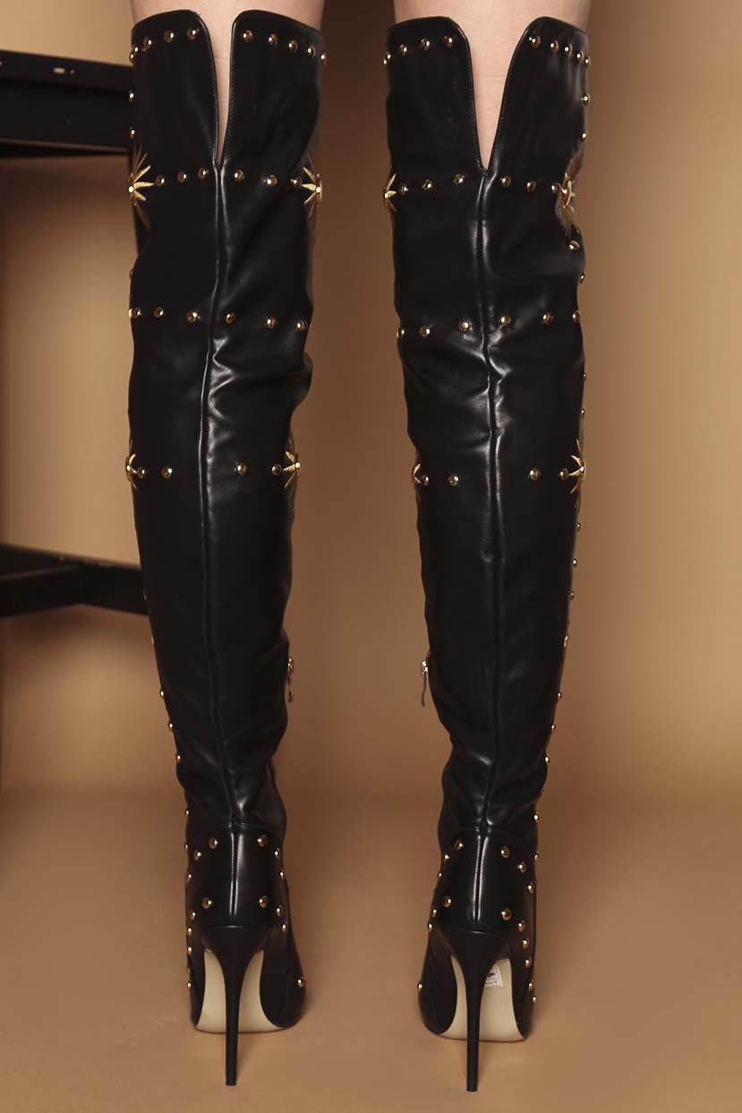 studded thigh boots