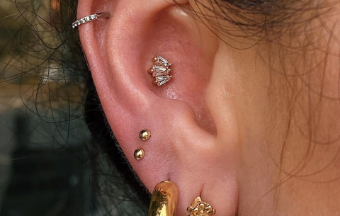 stacked ear piercing placement