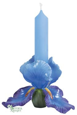 SKU# 3340 - Candlestick: Blue - Lavender Iris
