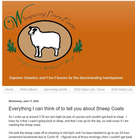 Blog post about sheep coats