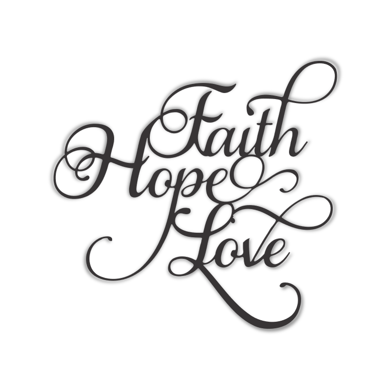 Faith Hope Love Indiana Metal Decor