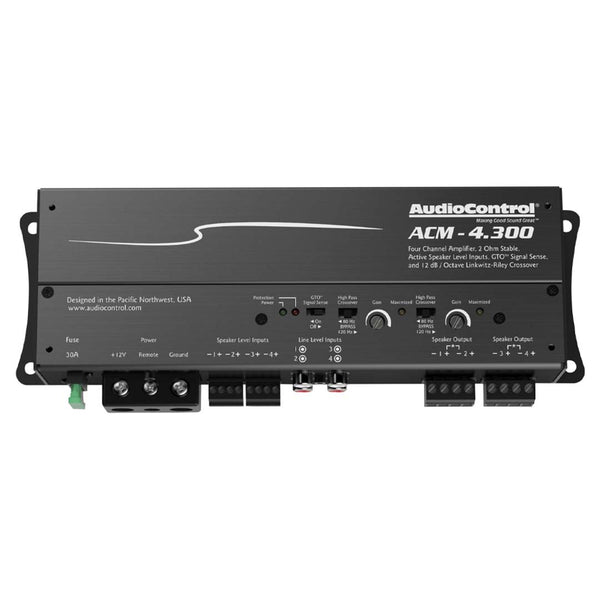 AudioControl ACM-4.300, ACM Series 4 Channel Class D Micro Amplifier, 300 Watts