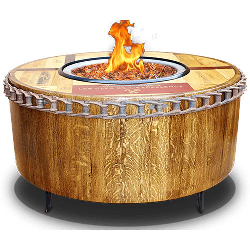 Vin de Flame Moderna Fire Pit with Smooth Barrel Stave Sides