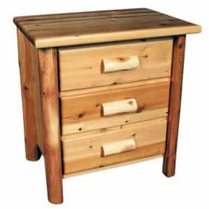 ROCKY TOP RUSTIC CEDAR THREE DRAWER NIGHTSTAND