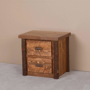 VIKING LOG SAWTOOTH HICKORY TWO DRAWER NIGHTSTAND