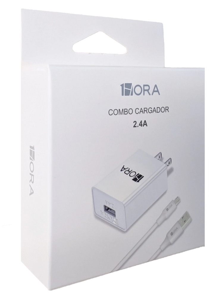 Adaptador Carga Rápida Cargador con Cable Micro USB GAR142