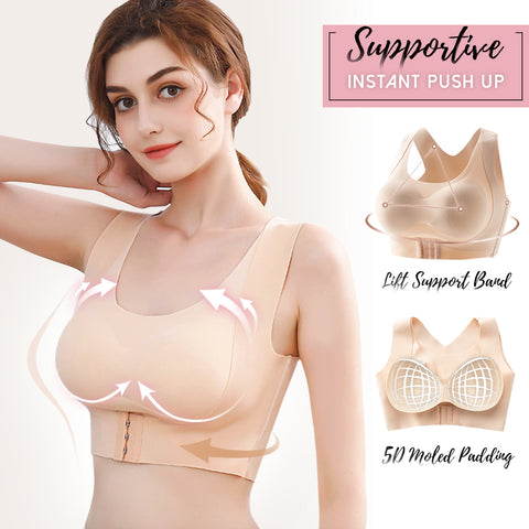 Instant Push-Up & Anti-Sagging Front Closure 3D Support Bra – Snappicart