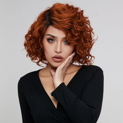 lace front short wavy wigs