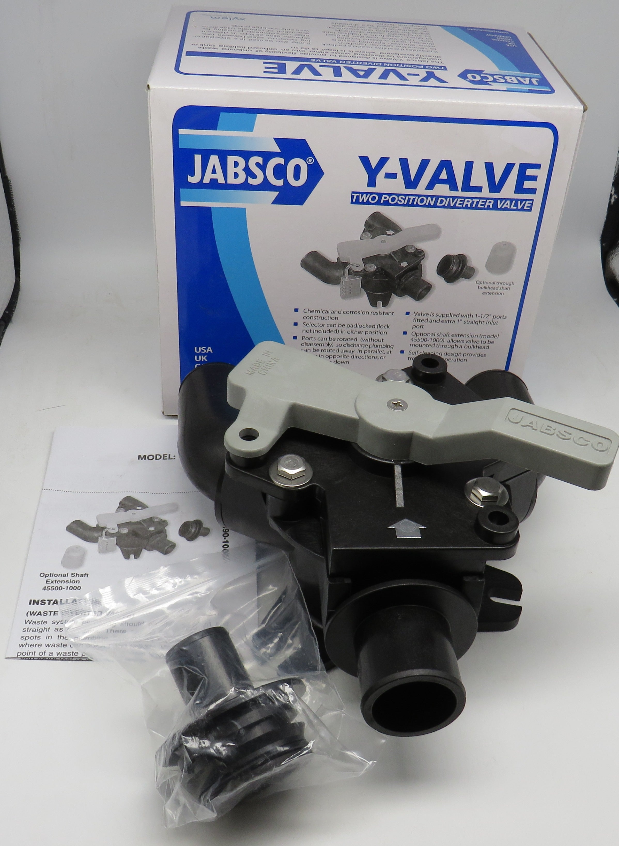 454901000 Jabsco Par 2 Position Diverter YValve For Marine Waste Tan