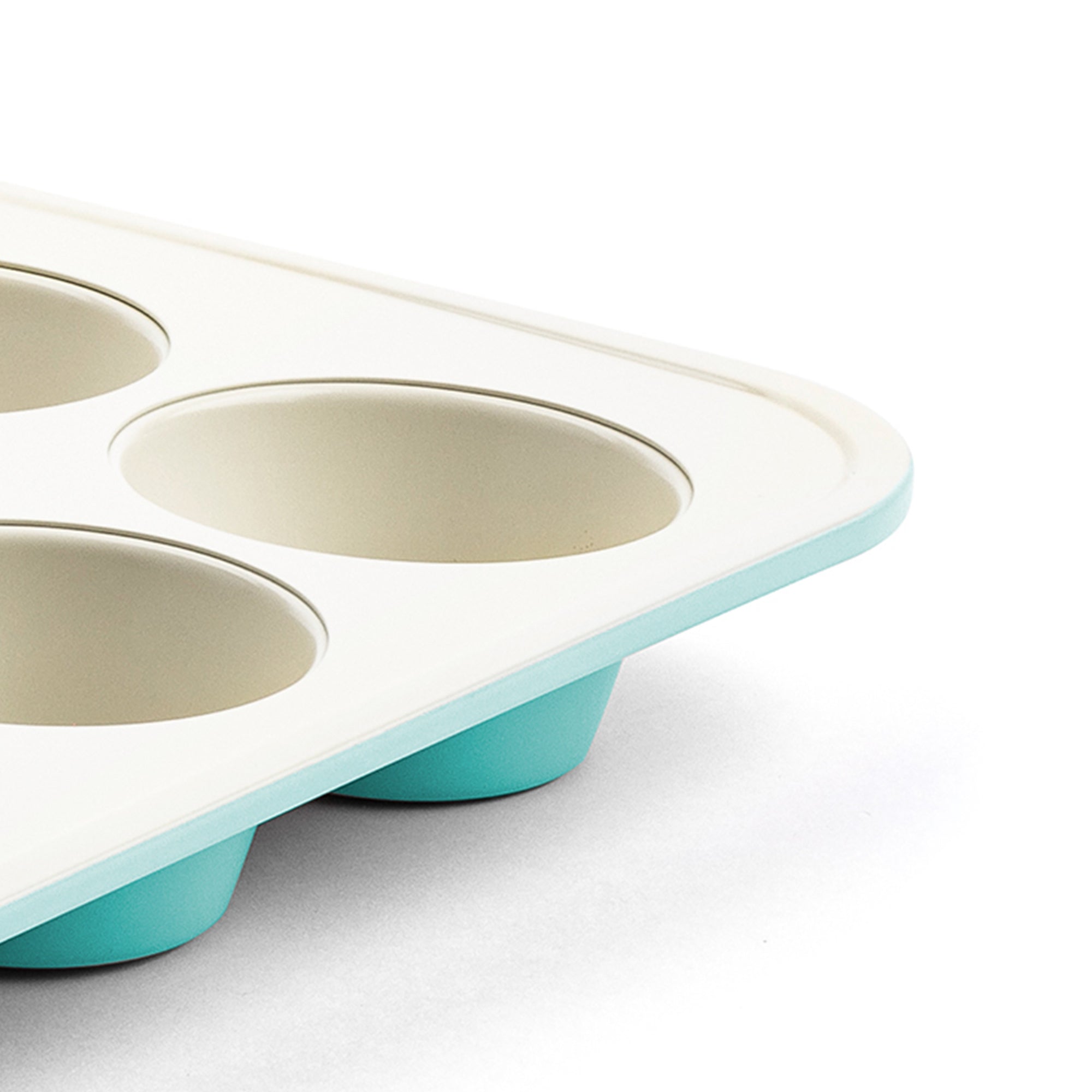 GreenLife 12 Cup Healthy Ceramic Nonstick Muffin Pan, Turquoise