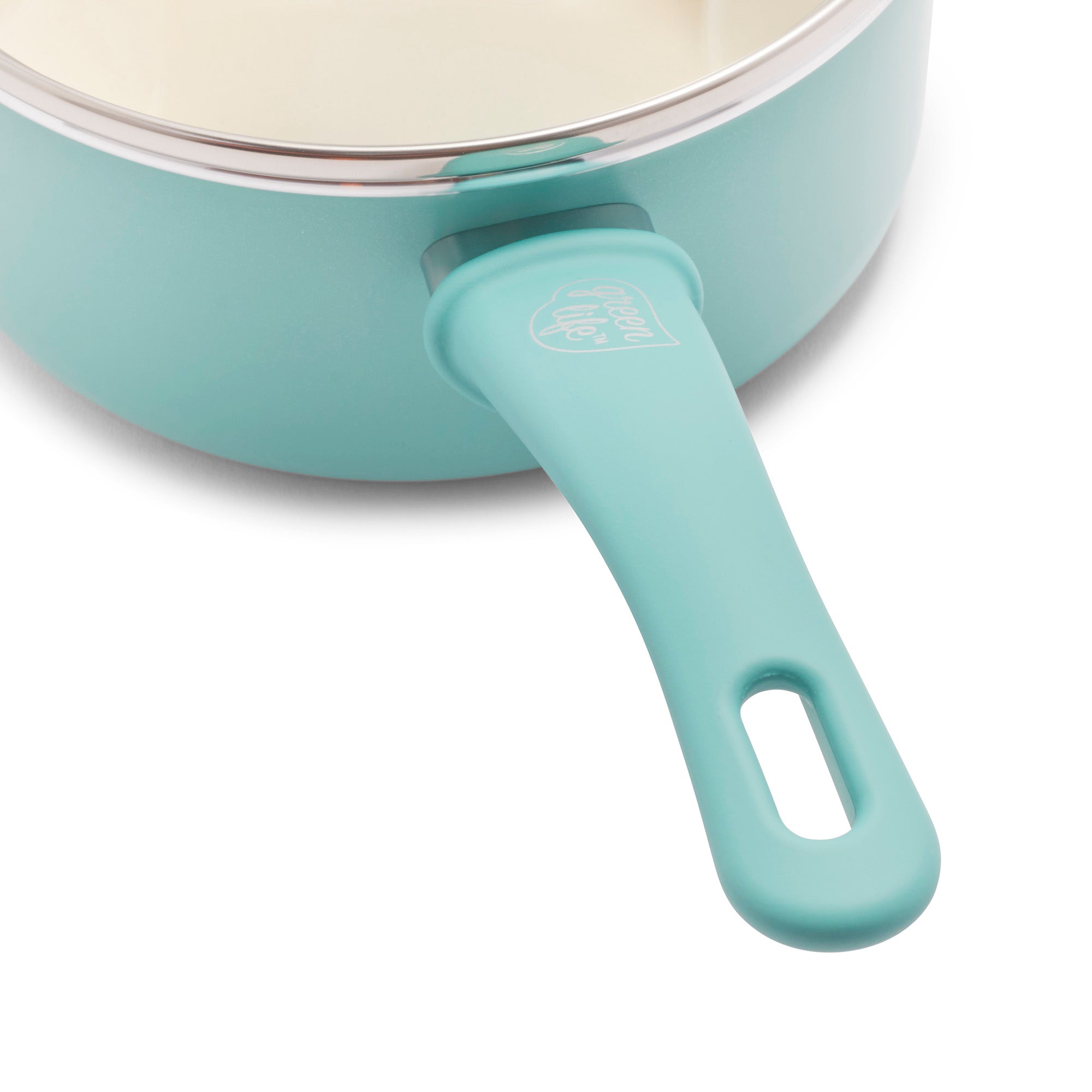 GreenLife Soft Grip Healthy Ceramic Nonstick, 12 Frying Pan Skillet with Lid, PFAS-Free, Dishwasher Safe, Turquoise