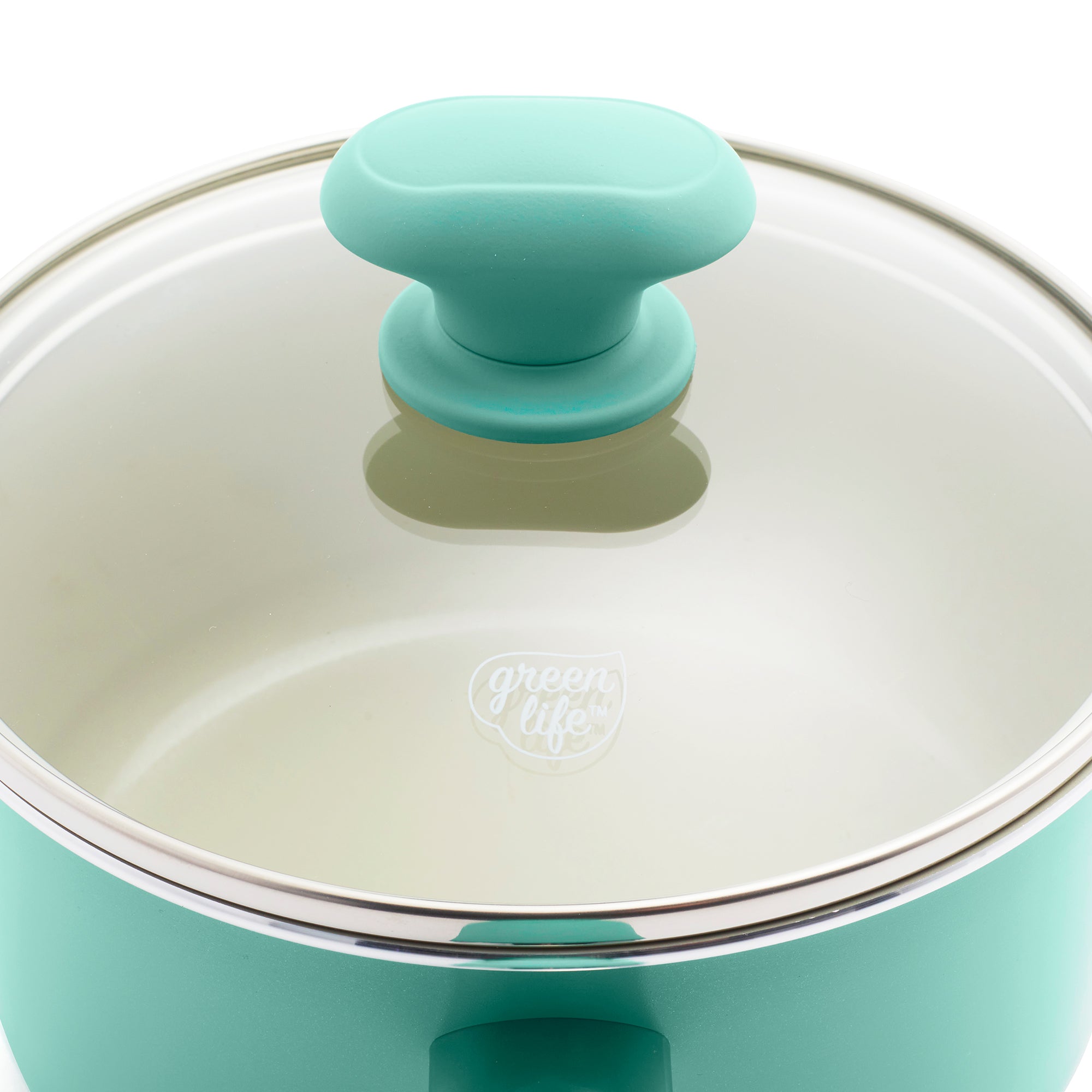 GreenLife Soft Grip Diamond 3 qt. Healthy Ceramic Nonstick Aluminum  Turquoise Chef Pan with Lid CC005216-001 - The Home Depot