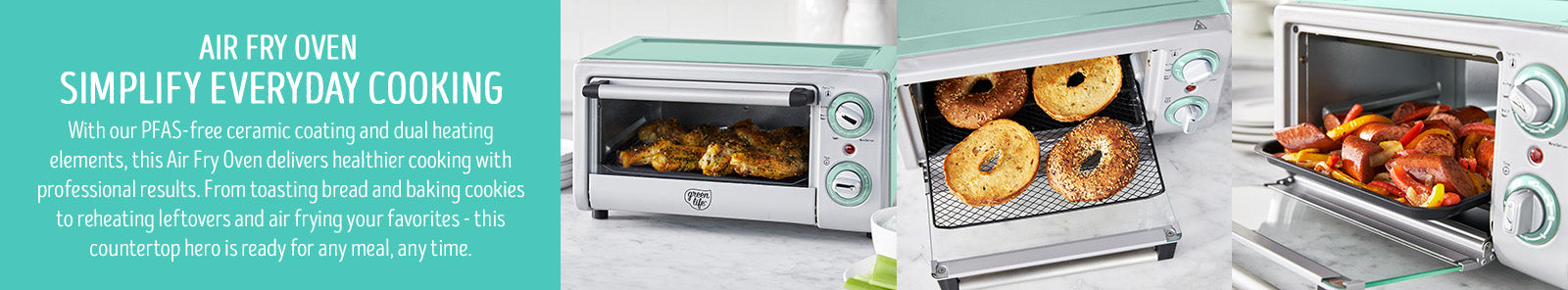Healthy Non-Toxic Nonstick Cookware - Air Fry Toaster Oven - by GreenLife