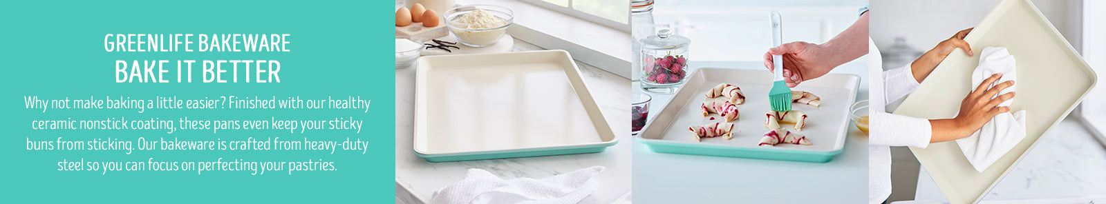 GreenLife Ceramic Nonstick 18 x 13 Cookie Sheet | Pink