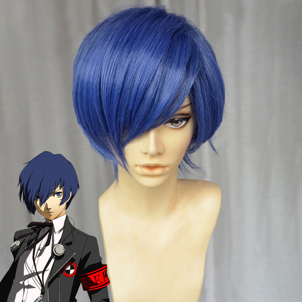 Persona 3 Male Protagonist Minako Arisato Yuuki Makoto Blue Cosplay Wig