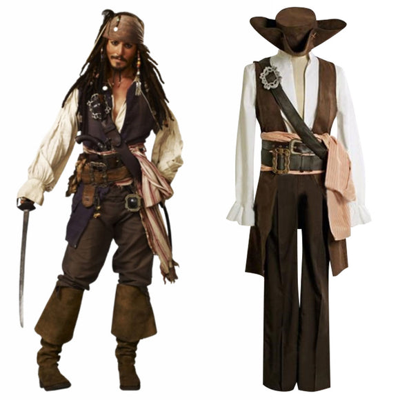 Pirates Of The Caribbean Captain Jack Sparrow Halloween Cosplay Costum Gcosplay 7773