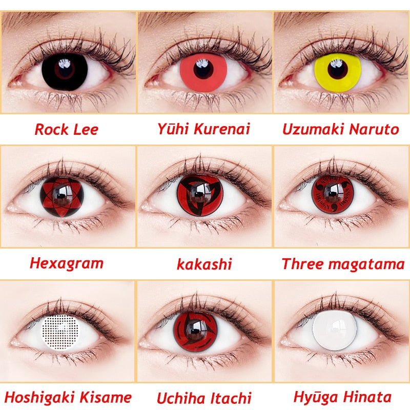 Naruto Sharingan Contact Lenses 2 Pcs Anime Fall