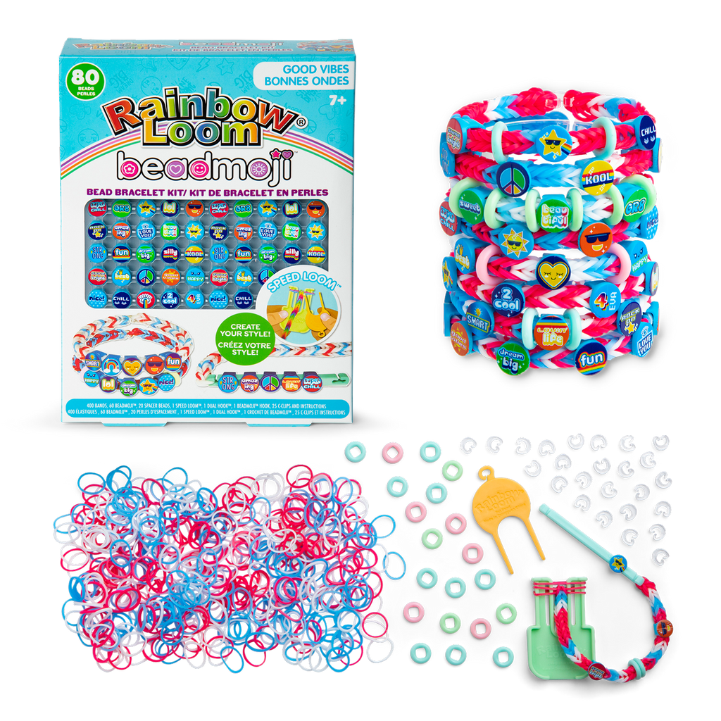 2 Pack of Beaded Rainbow Loom Bracelets