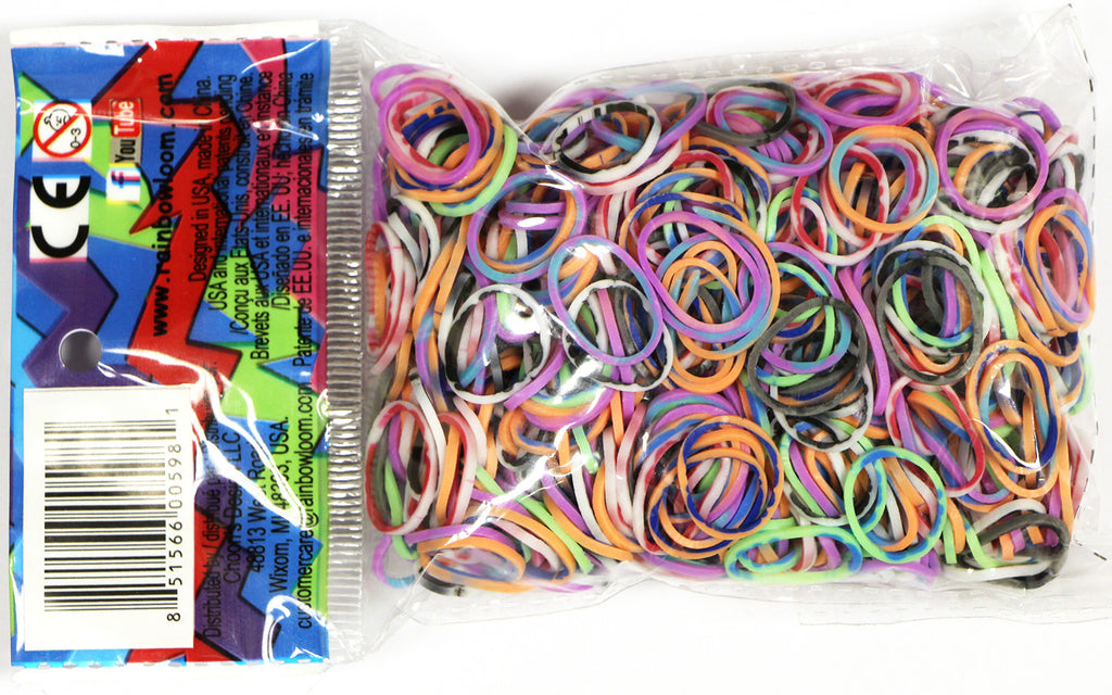 Rainbow Loom® Assorted Tie Dye Rubber Bands with 24 C-Clips (600 Count)