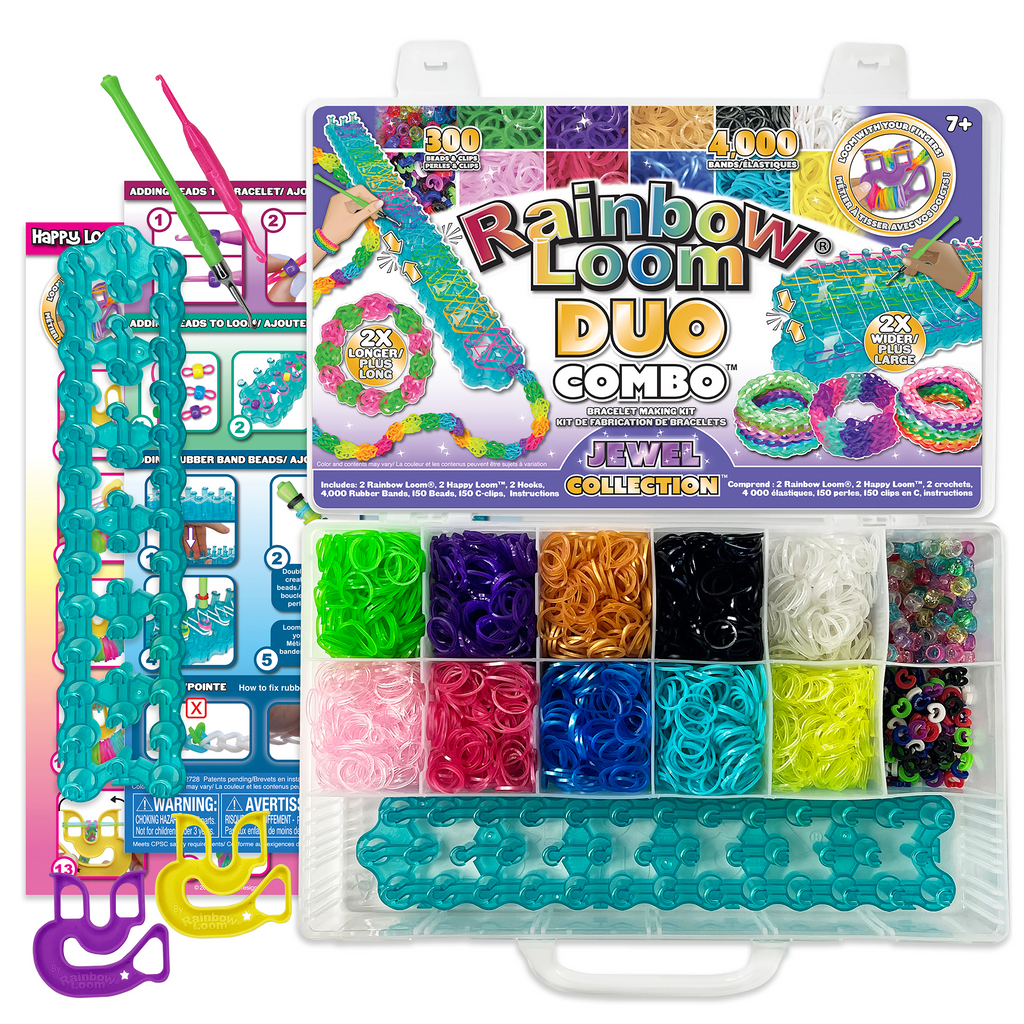 Rainbow Rubber Band Knitter 1400+ Loom Bands Starter Kit, 32 Unique  Colorful Rubber Loom Bands Refill Set With Other Accessories And Durable  Storage B