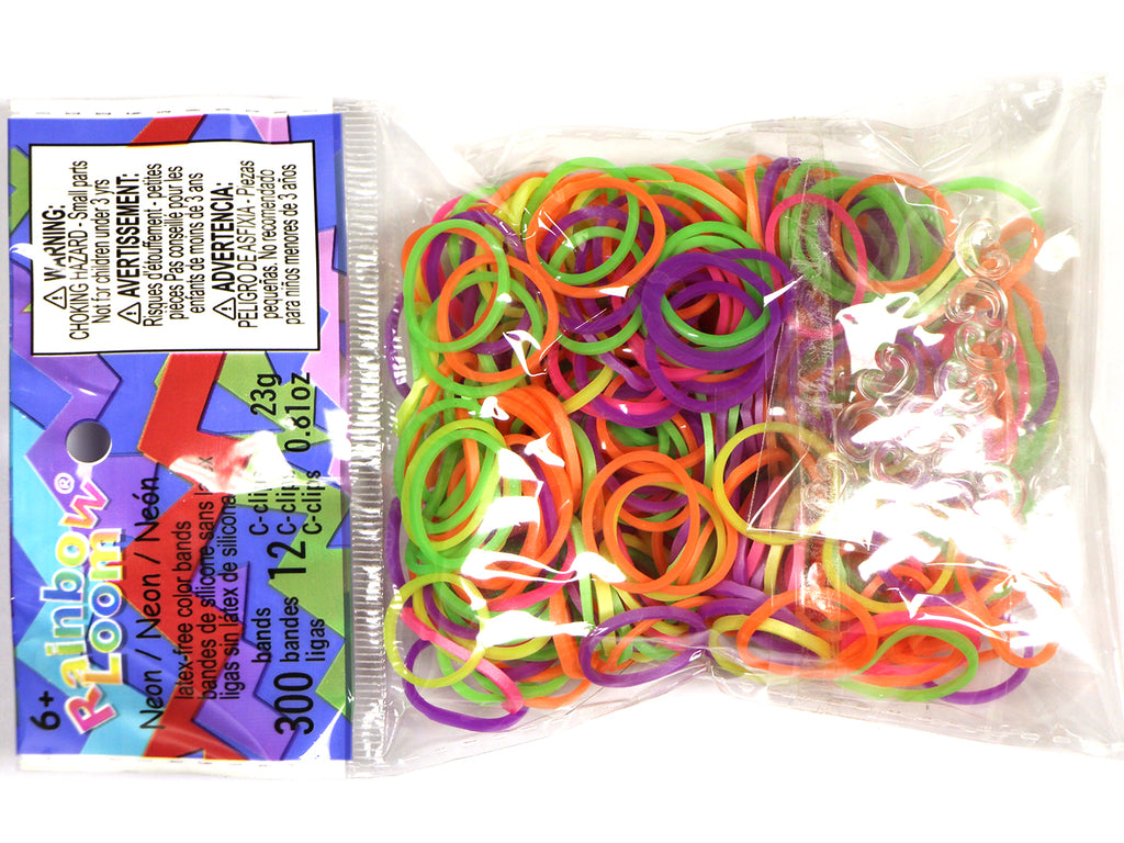Rainbow Loom 1200 Neon Edition Rubber Bands Rainbow Loom/Metal Hook/50  C-Clips
