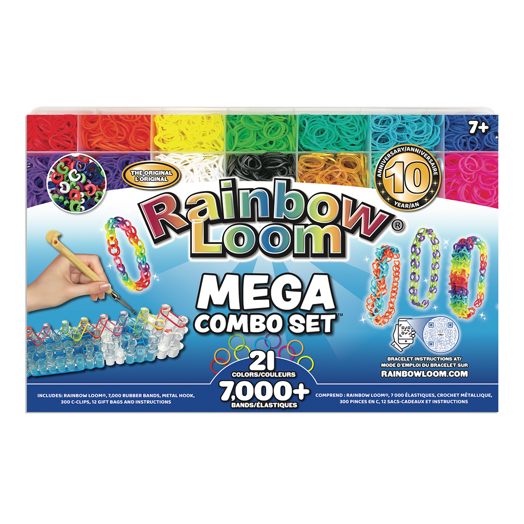 Rainbow Loom Duo Combo With Jewel Rubber Bands Collection, Features 2 Connectable To Make Longer And Wider Creations, An Organizer Case, Great