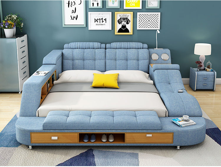 merlin queen storage bed with speakers