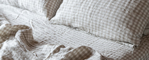 gingham linen duvet cover