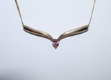 9ct Gold Necklace set with Purple Gemstone