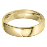 Traditional Court Shaped Wedding Band Ring - 9ct Gold 6mm Width (Heavy)