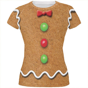 Gingerbread Man Costume All Over Juniors T Shirt