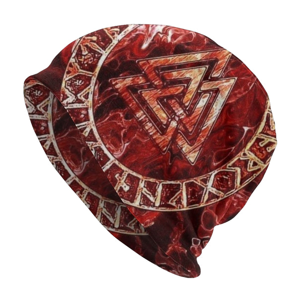 Viking Stretchable Hat With Red Valknut - Vikings Roar