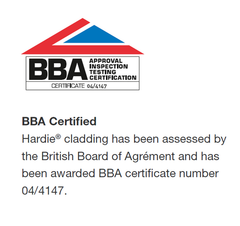 BBA certified - fibre cement cladding