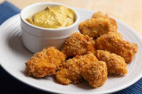 Crushed fried pork skins can be used as a breading in recipes, such as for these keto-friendly chicken nuggets