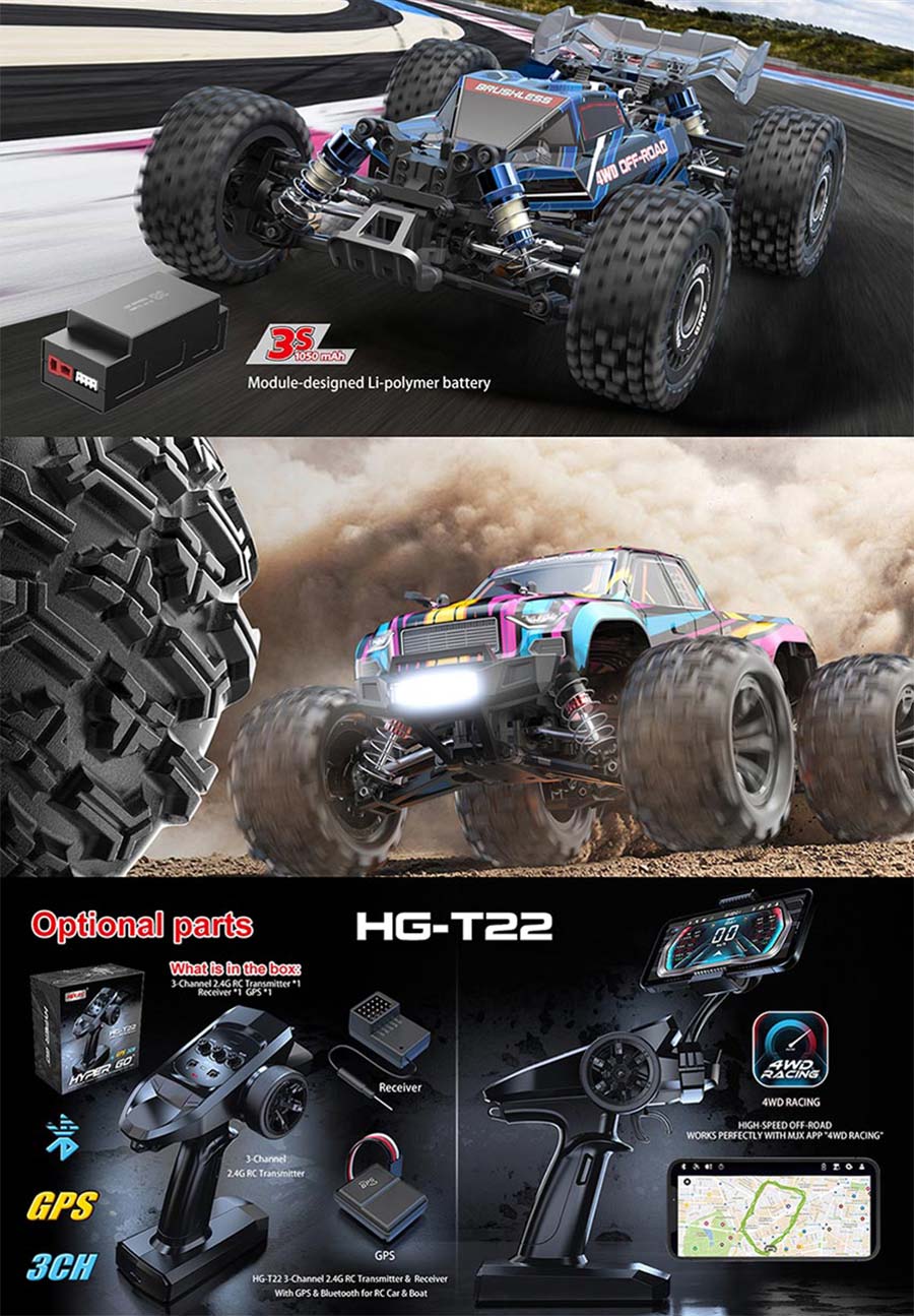 MJX Hyper Go 16208 RC Car,MJX 16208 1/16 RC Racing Truck.Brushless RC Drift  car Toys.