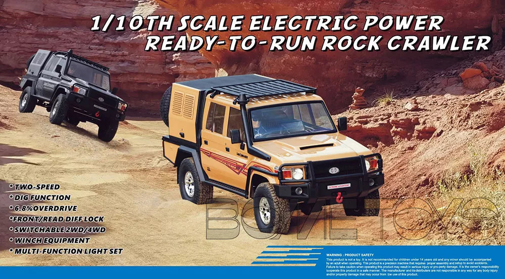 RGT EX86160 LC79 Land Commander 4WD RC Car 1/10 2.4G Rock Crawler Off-Road Climbing Truck with LED Lights Set