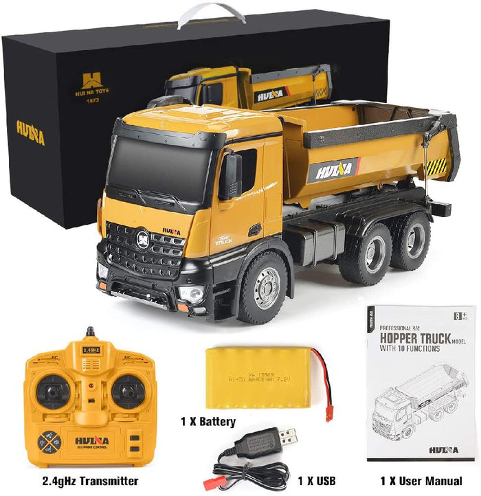 Huina 1573 Alloy Dump Truck Construction Truck RC Car 1:14 10CH Toy Car