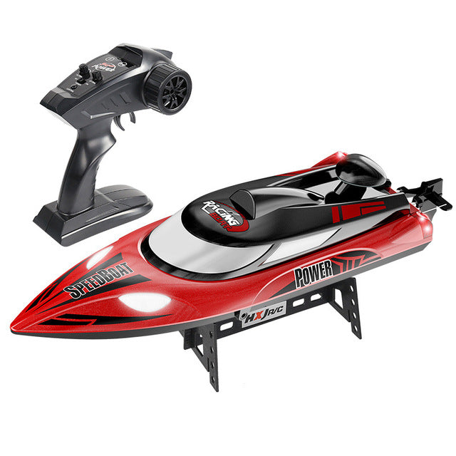 30KM/H High Speed Racing RC Speedboat Double Layer Waterproof Retreat And  Capsize Reset Low Power Prompt Anti-collision RC Boat