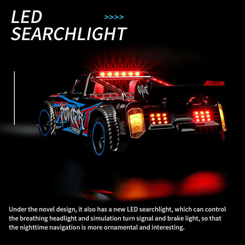 RC Drift Car Wltoys 104072 High Speed 60 KM/H 4WD RTR 1/10 2.4G  Brushless RC Car Metal Chassis with LED Light